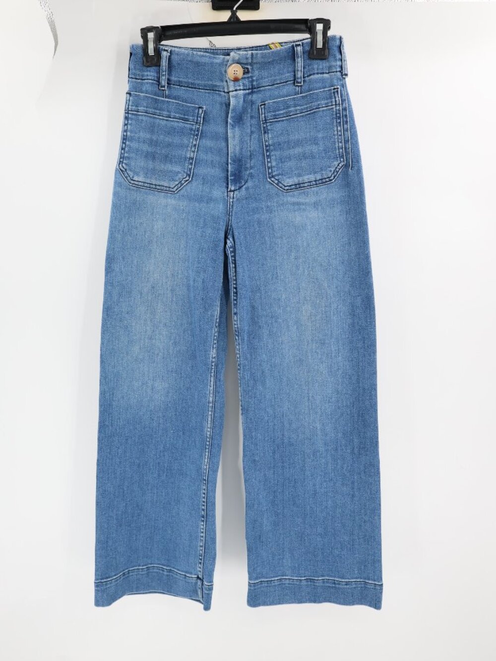 Maeve Anthropologie Jeans Women 27 The Colette Wide Leg High Rise Pockets Blue